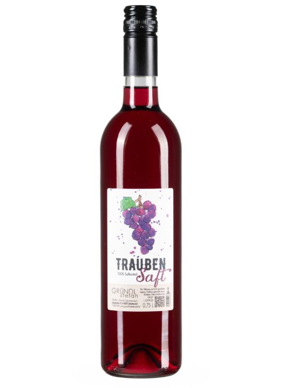 Roter Traubensaft vom Weingut Gründl in der 0,75 l-Flasche – ohne Zuckerzusatz 🍇💚