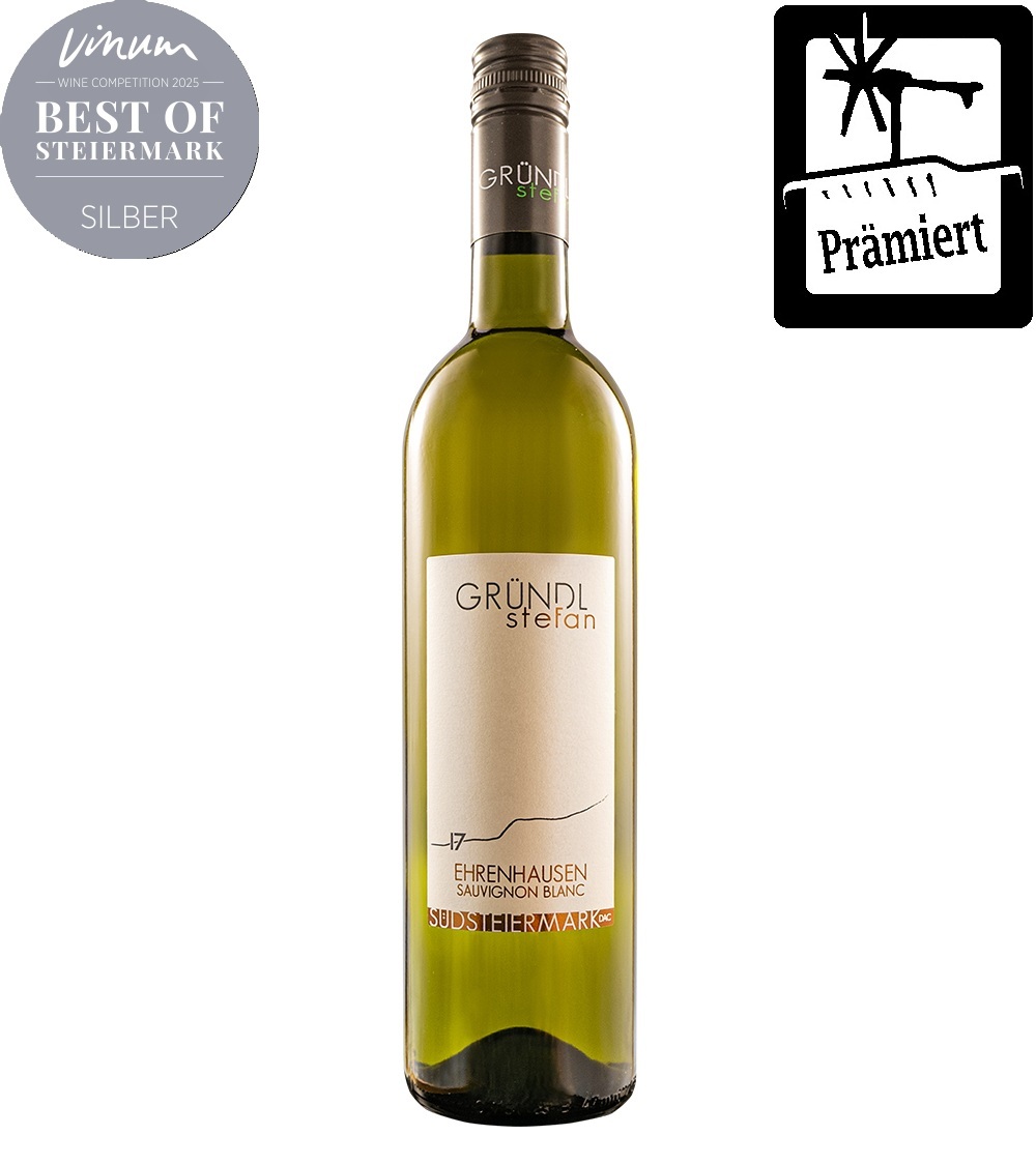 ★ Sauvignon Blanc Ehrenhausen 2024 Ortswein Südsteiermark 🖼 Alt-Text für Bild 🍇 Sauvignon Blanc Ehrenhausen – eleganter Ortswein mit Herkunft und Frische vom Weingut Gründl